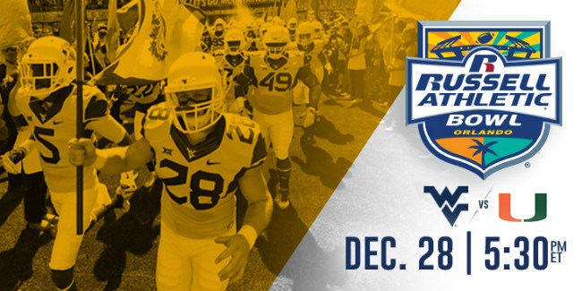 Hurricanes forecast for West Virginia University Dec. 28 at Russell Athletic Bowl