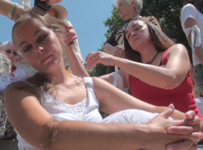 Getting head shaved their woman